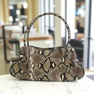 EXOTIC LEATHER Python Snakeskin Satchel Shoulder Handbag